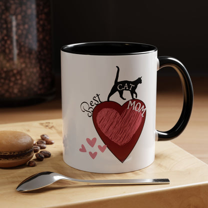 Best Cat Mom Accent Mug