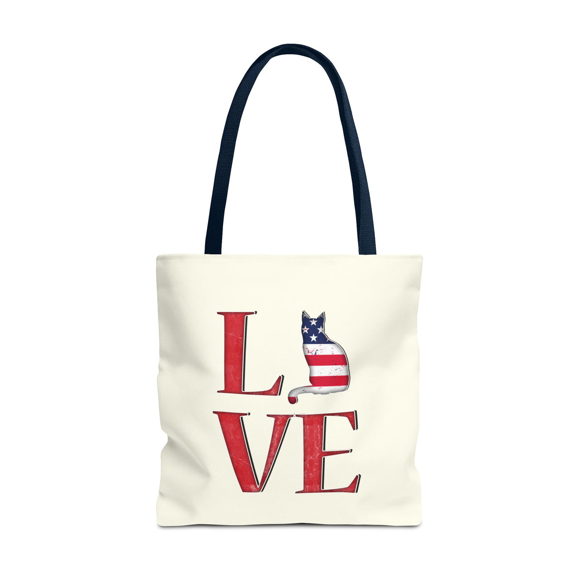 Patriotic Cat Love Tote Bag (Cream)