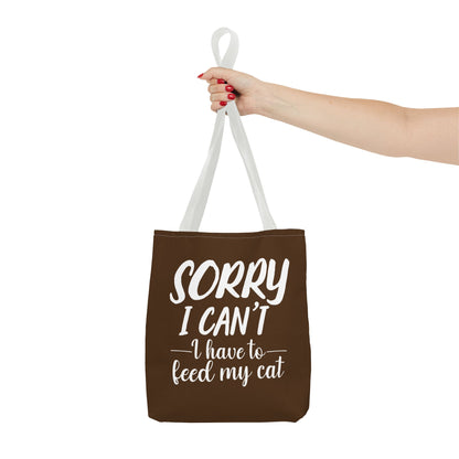 Feed My Cat Tote Bag (Brown)