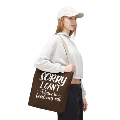 Feed My Cat Tote Bag (Brown)