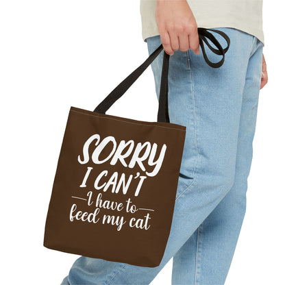 Feed My Cat Tote Bag (Brown)