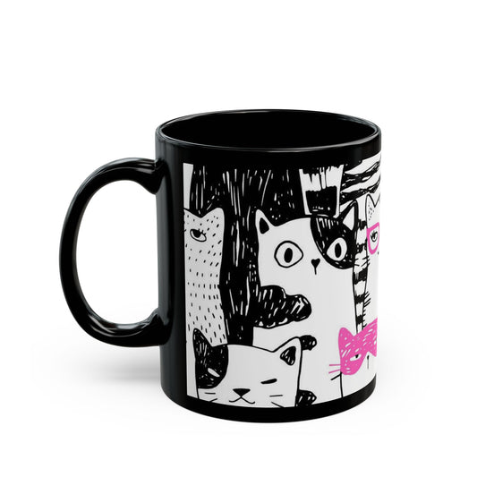 Cat Parade Mug (Black)
