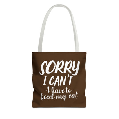 Feed My Cat Tote Bag (Brown)