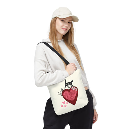 Cat Mom Heart Tote Bag