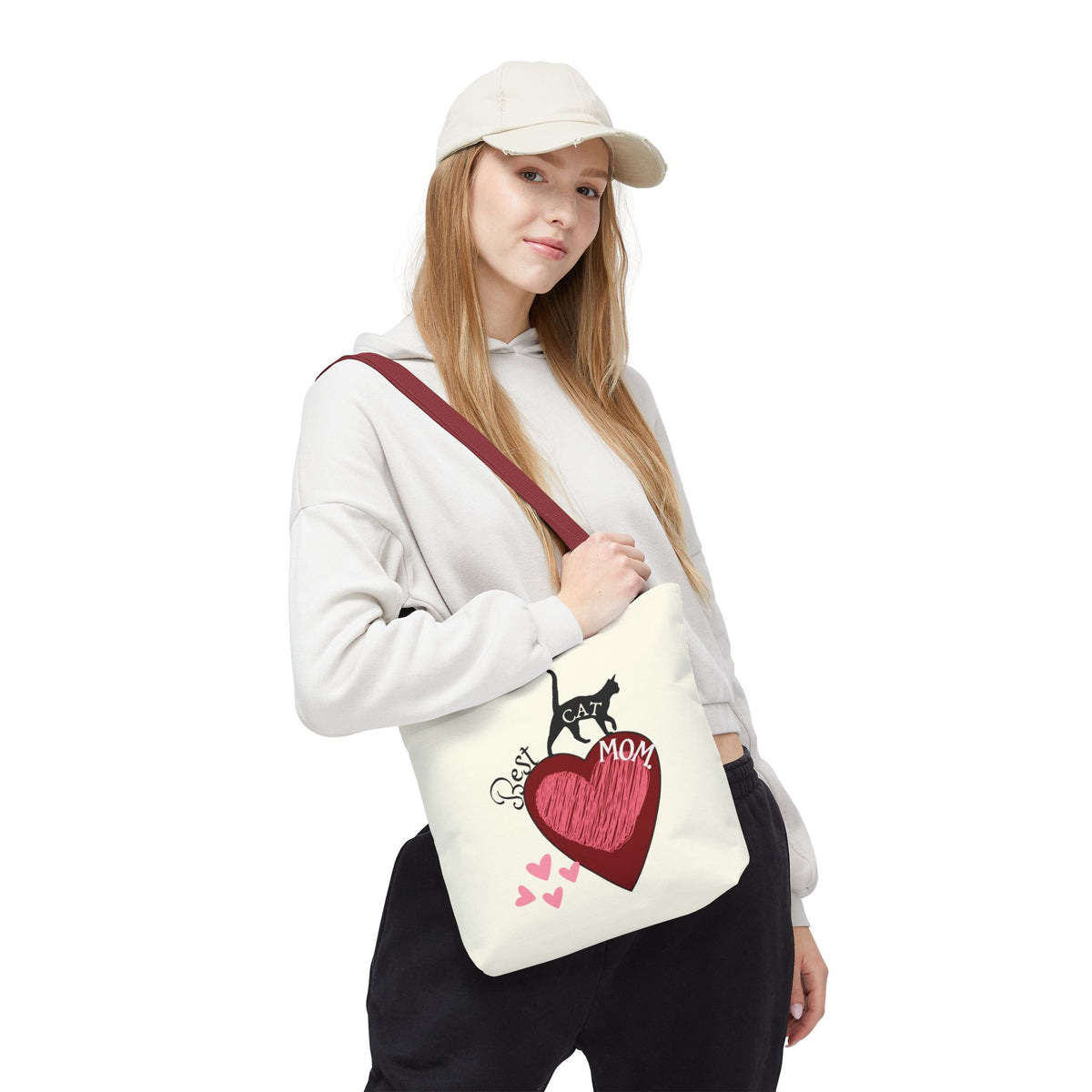 Cat Mom Heart Tote Bag