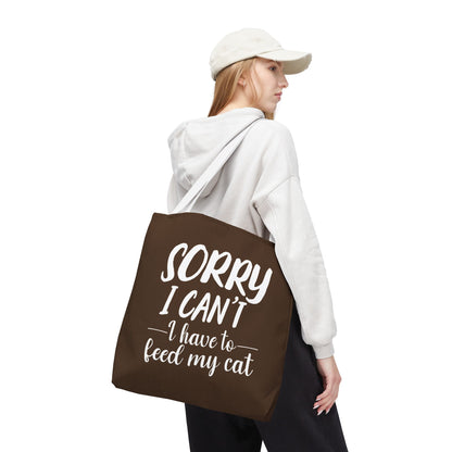 Feed My Cat Tote Bag (Brown)