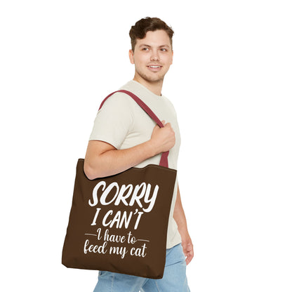 Feed My Cat Tote Bag (Brown)