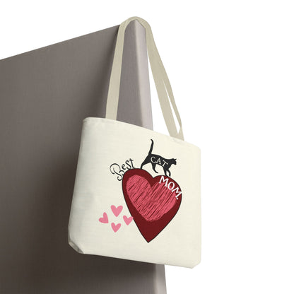 Cat Mom Heart Tote Bag