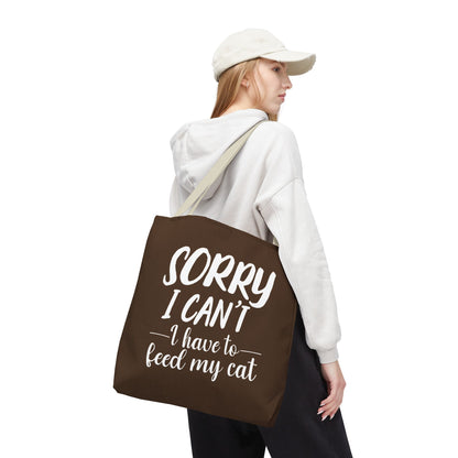 Feed My Cat Tote Bag (Brown)