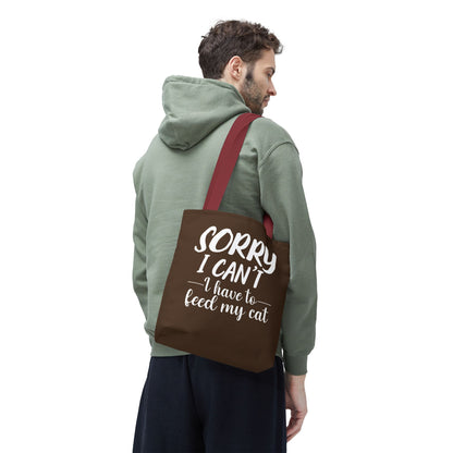 Feed My Cat Tote Bag (Brown)