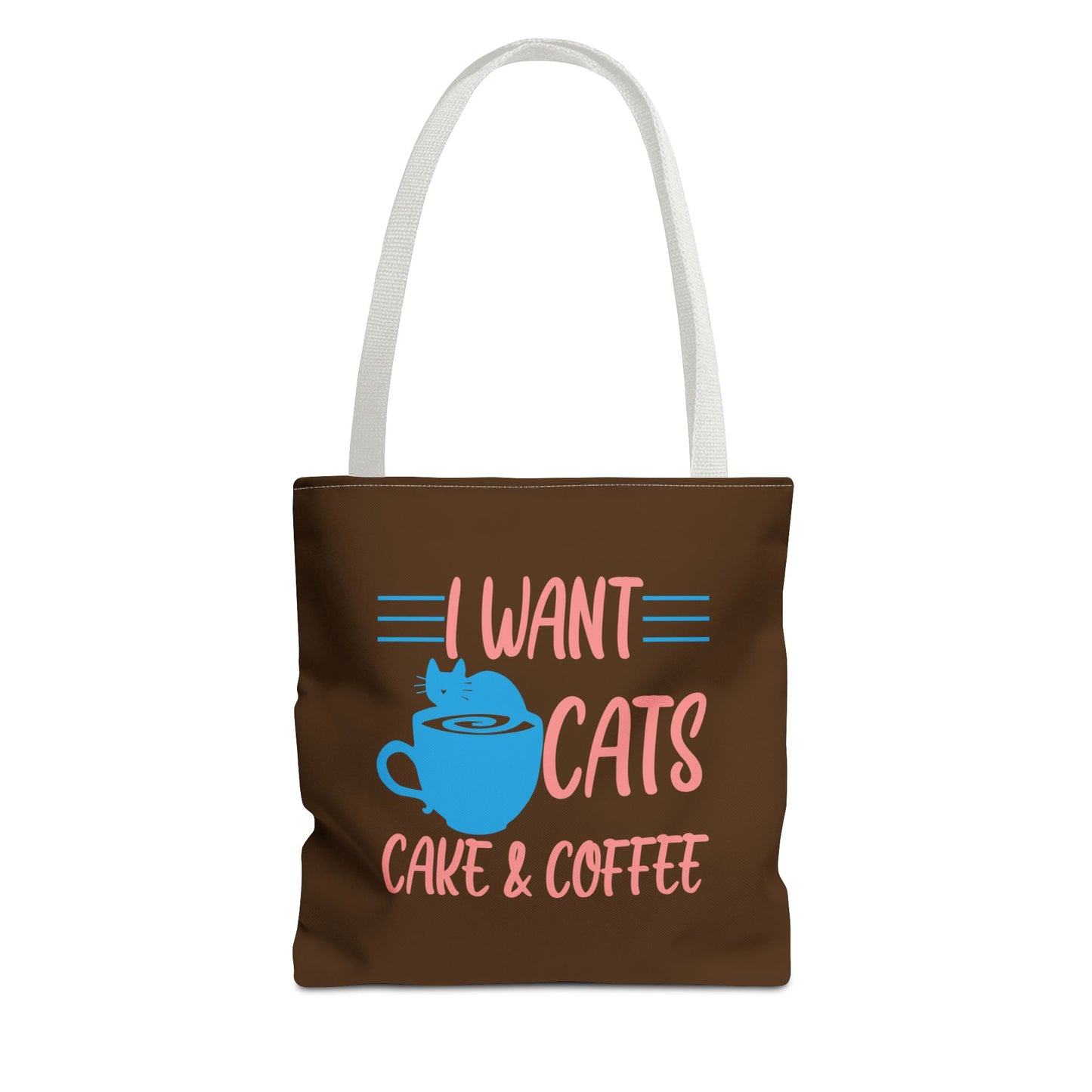 Cats, Cake & Coffee Tote Bag (Brown)