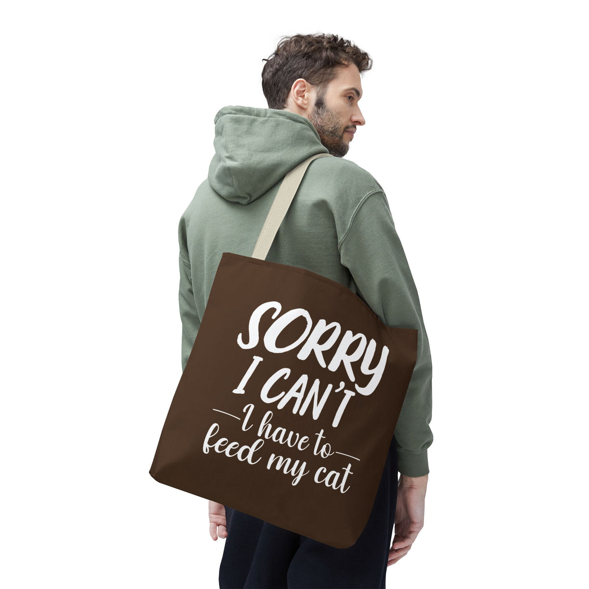Feed My Cat Tote Bag (Brown)