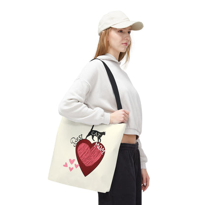 Cat Mom Heart Tote Bag