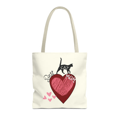 Cat Mom Heart Tote Bag