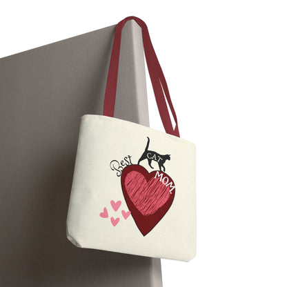 Cat Mom Heart Tote Bag