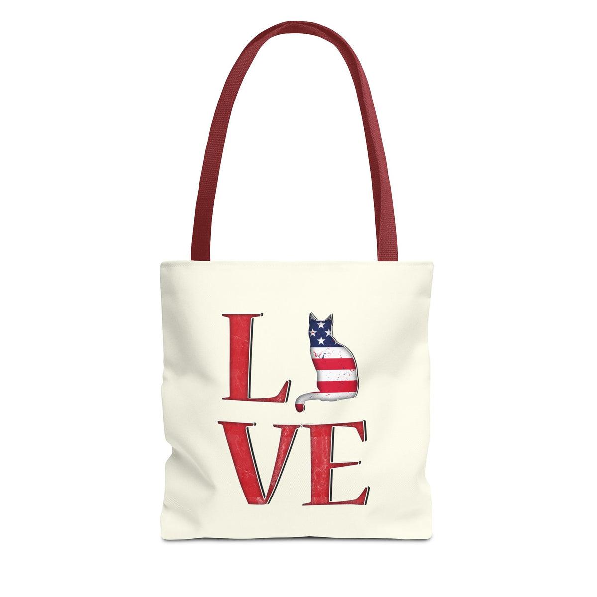 Patriotic Cat Love Tote Bag (Cream)