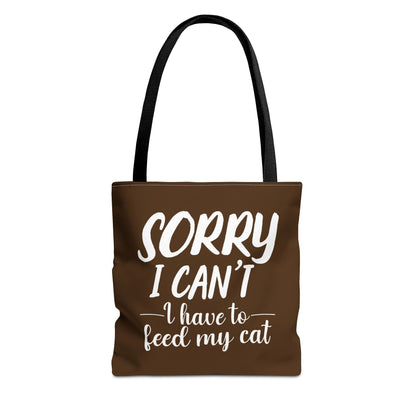 Feed My Cat Tote Bag (Brown)