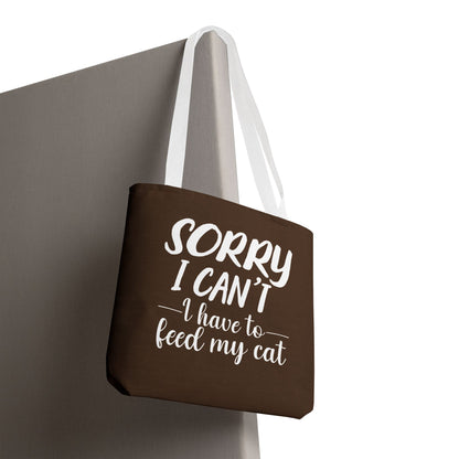 Feed My Cat Tote Bag (Brown)