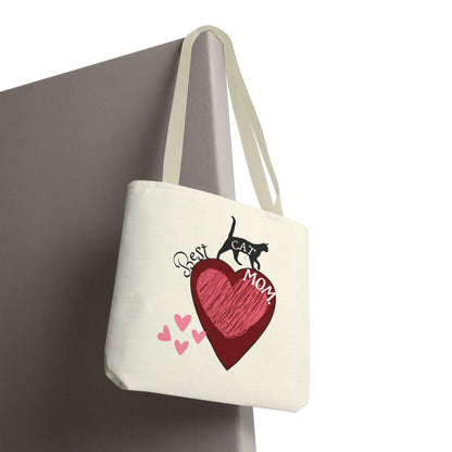 Cat Mom Heart Tote Bag