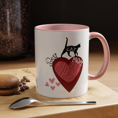 Best Cat Mom Accent Mug