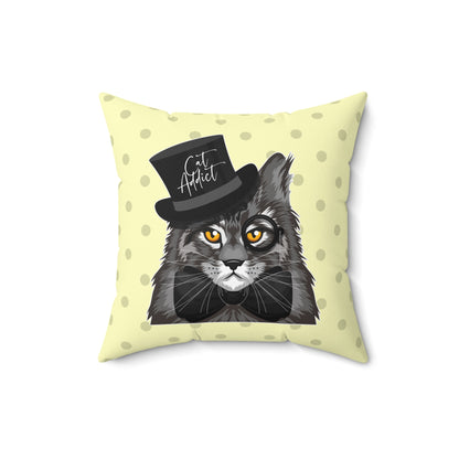 Cat Addict Throw Pillow