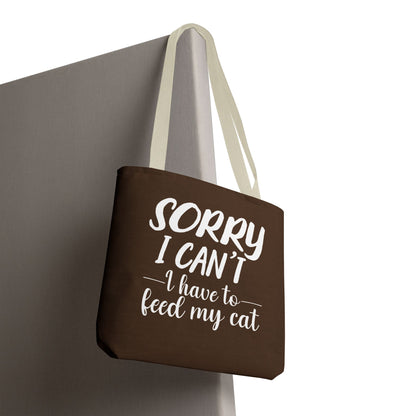 Feed My Cat Tote Bag (Brown)