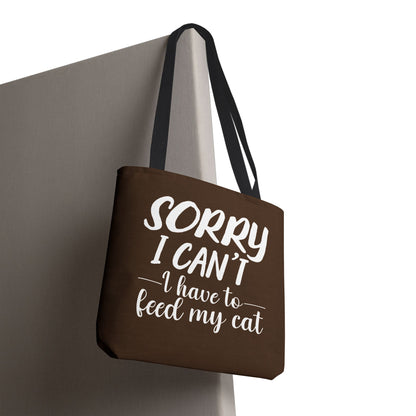 Feed My Cat Tote Bag (Brown)