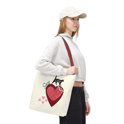 Cat Mom Heart Tote Bag