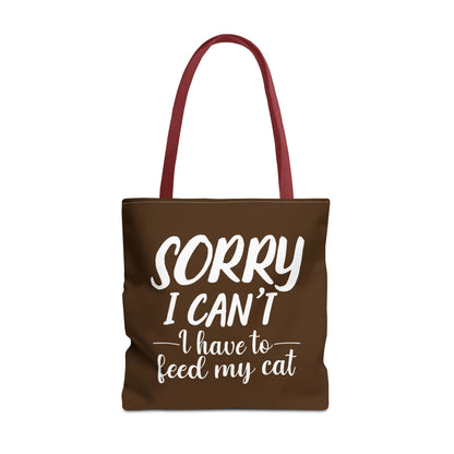Feed My Cat Tote Bag (Brown)