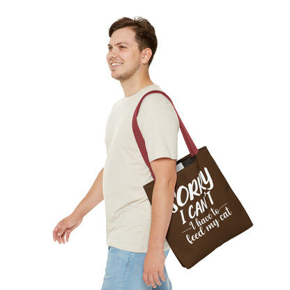 Feed My Cat Tote Bag (Brown)