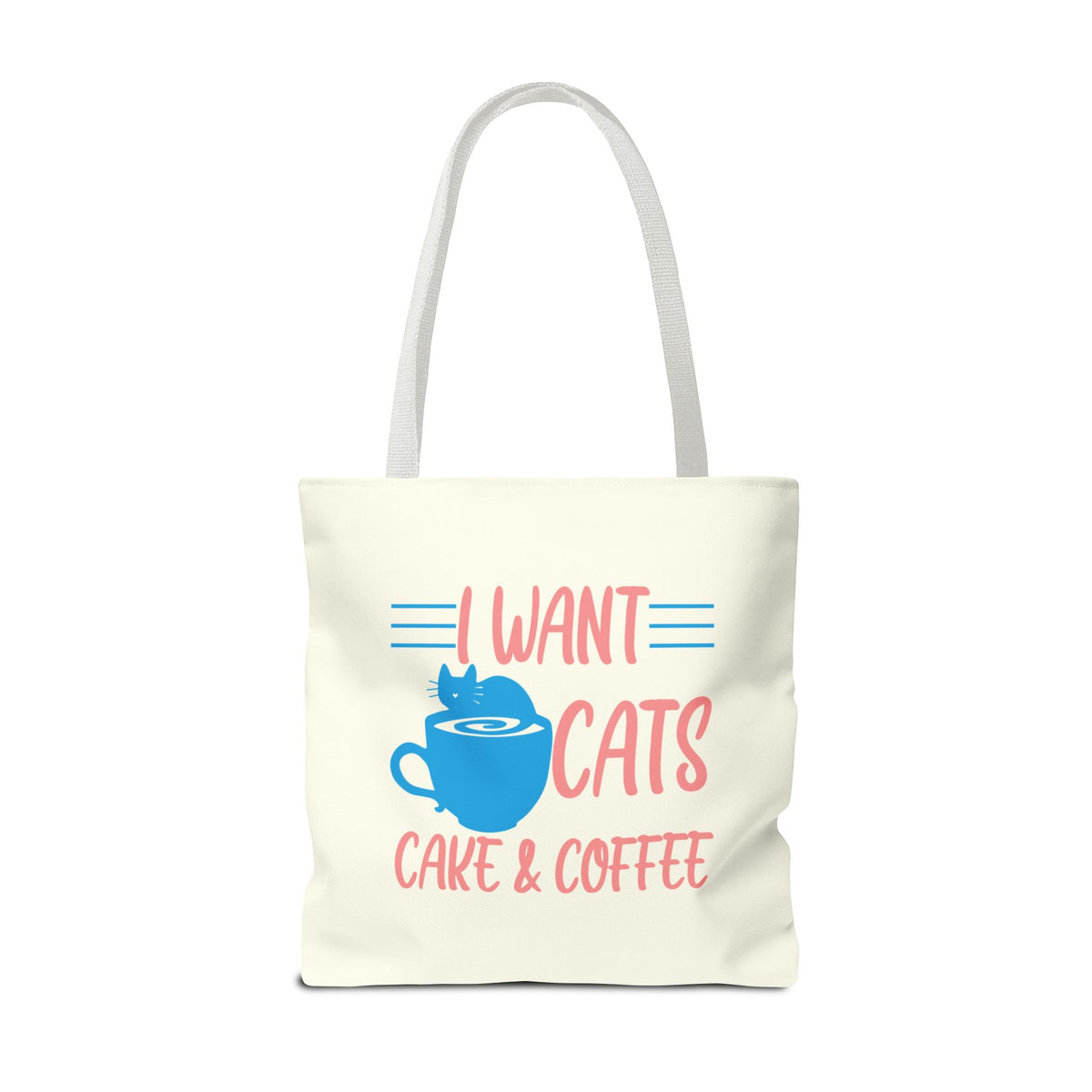 Cats, Cake & Coffee Tote Bag (Cream)
