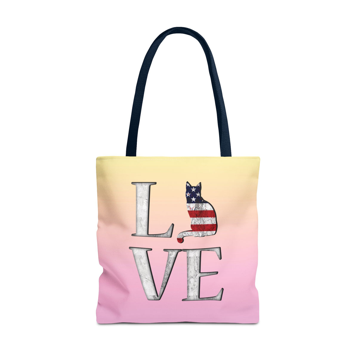 Patriotic Cat Love Tote Bag (Pink)