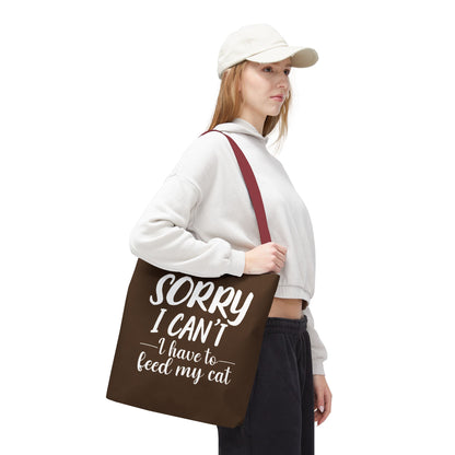 Feed My Cat Tote Bag (Brown)
