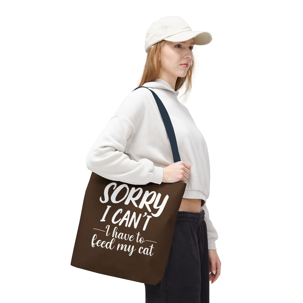 Feed My Cat Tote Bag (Brown)