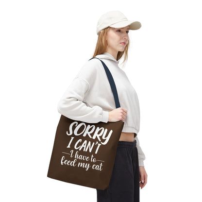 Feed My Cat Tote Bag (Brown)