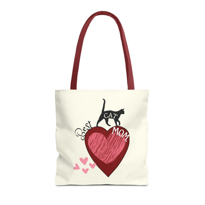Cat Mom Heart Tote Bag