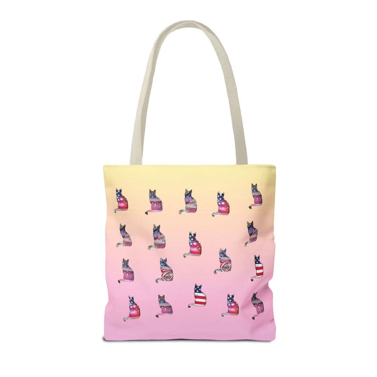Patriotic Cat Love Tote Bag (Pink)