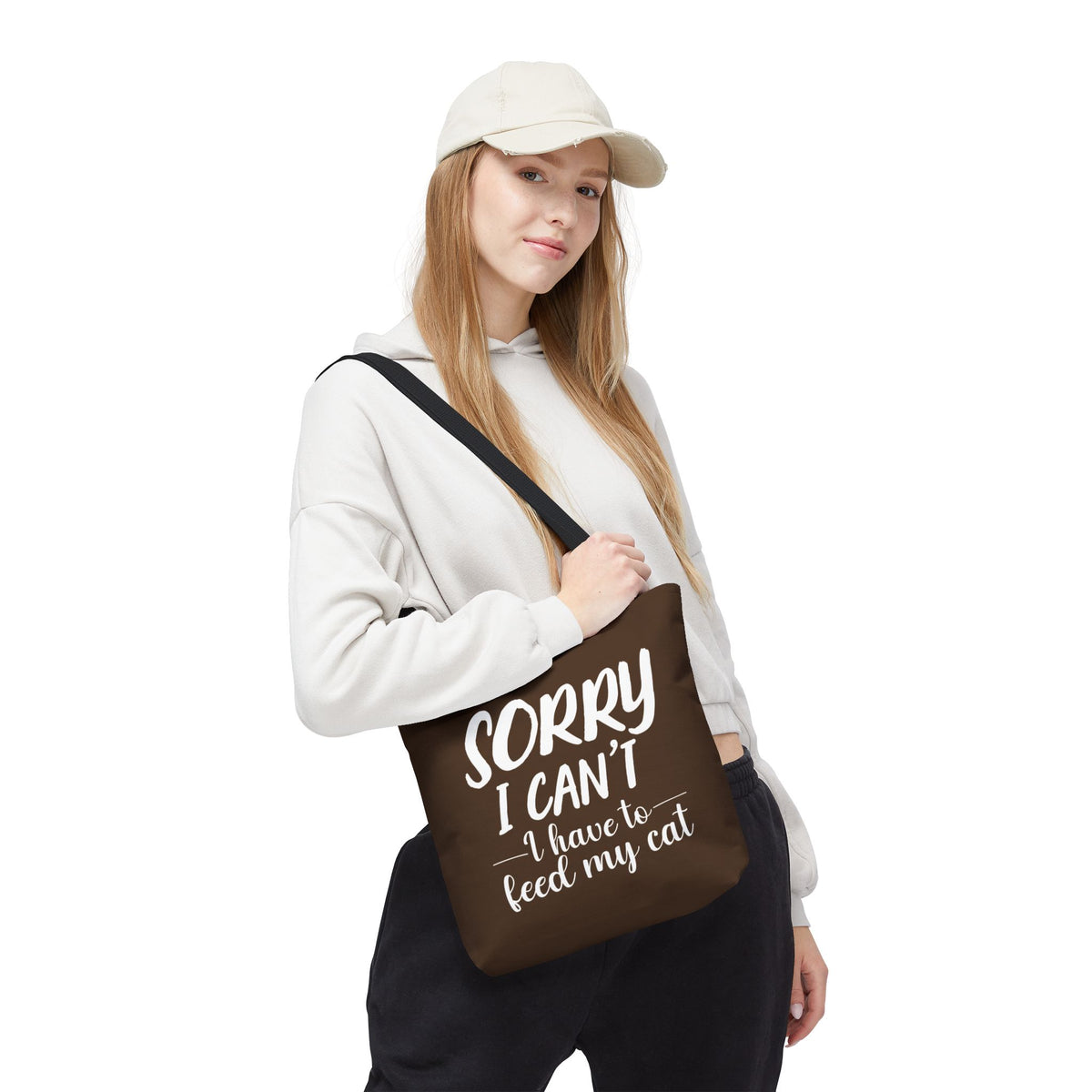 Feed My Cat Tote Bag (Brown)