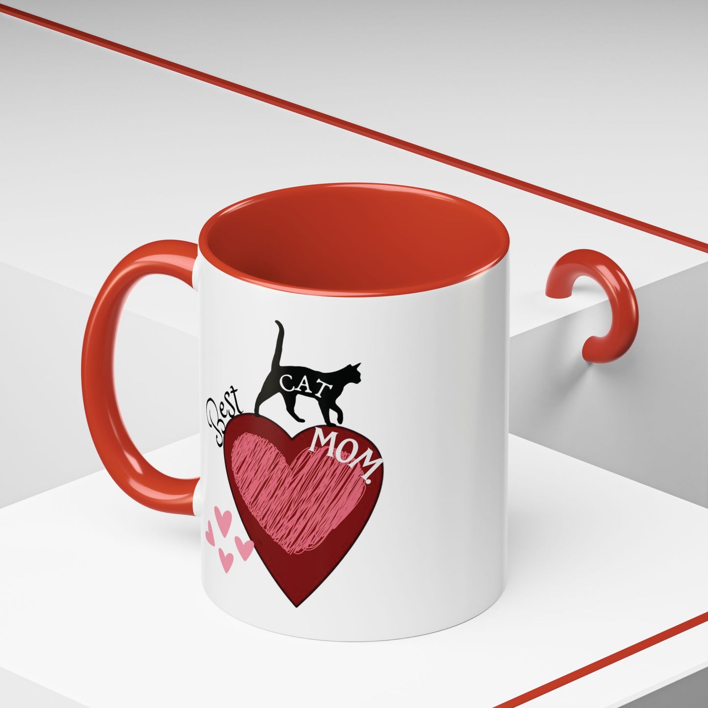 Best Cat Mom Accent Mug