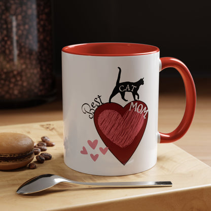 Best Cat Mom Accent Mug
