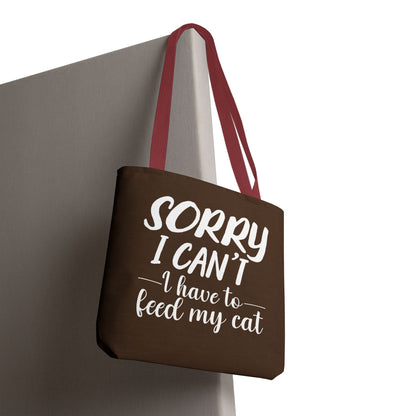Feed My Cat Tote Bag (Brown)