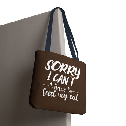 Feed My Cat Tote Bag (Brown)