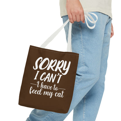 Feed My Cat Tote Bag (Brown)