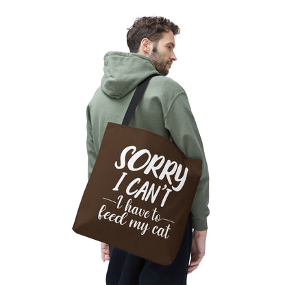 Feed My Cat Tote Bag (Brown)