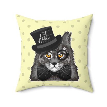 Cat Addict Throw Pillow