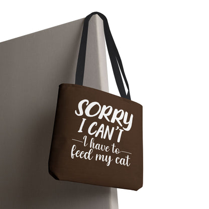 Feed My Cat Tote Bag (Brown)