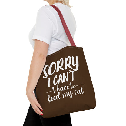 Feed My Cat Tote Bag (Brown)
