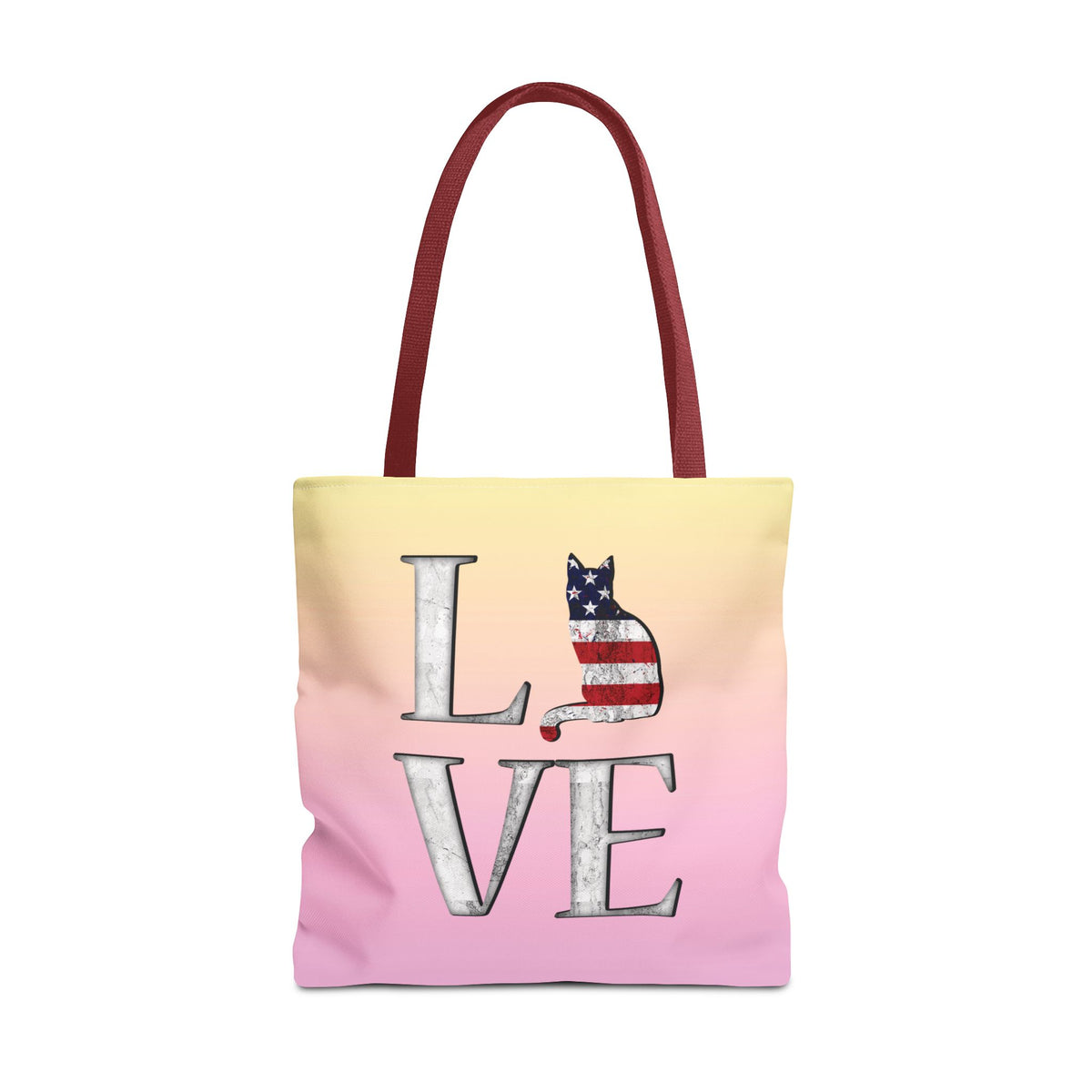 Patriotic Cat Love Tote Bag (Pink)