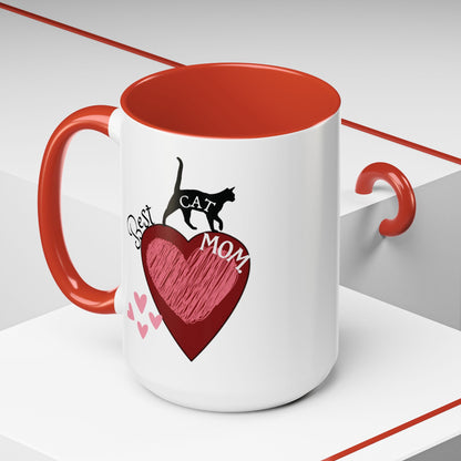 Best Cat Mom Accent Mug