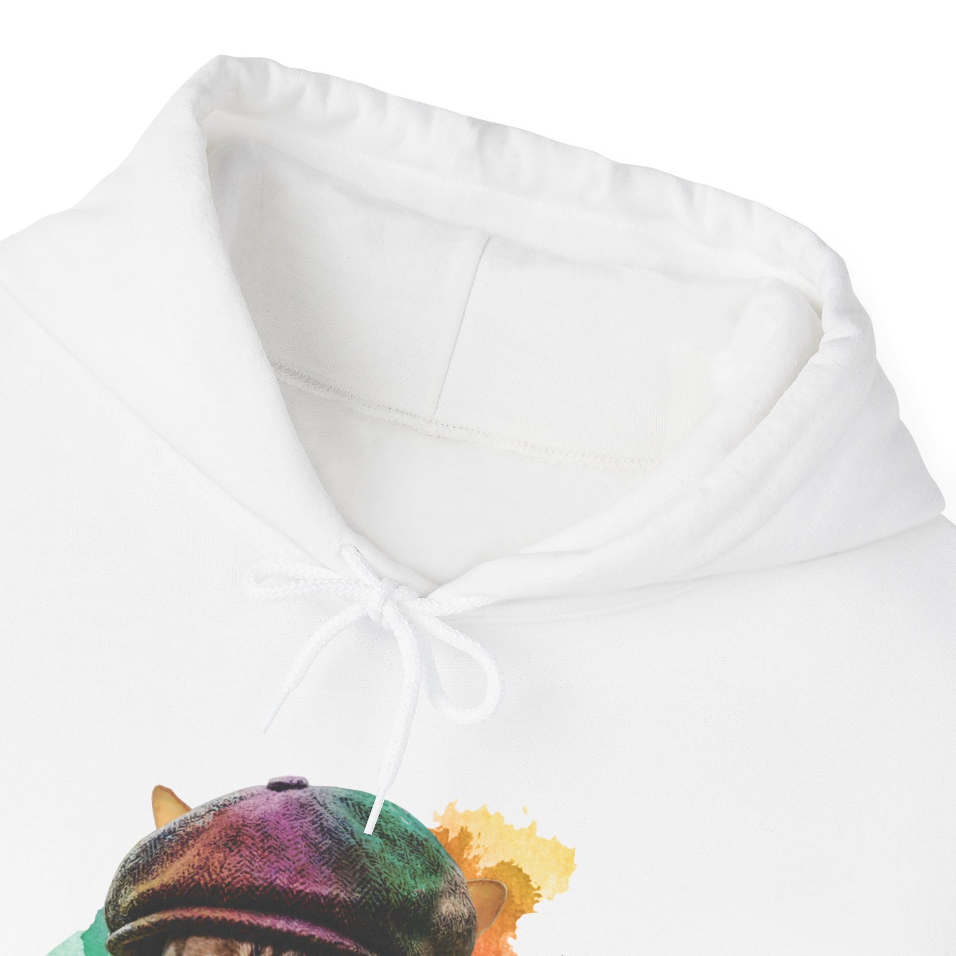 White Baker Boy Cat Themed Hooded Sweatshirt Unisex